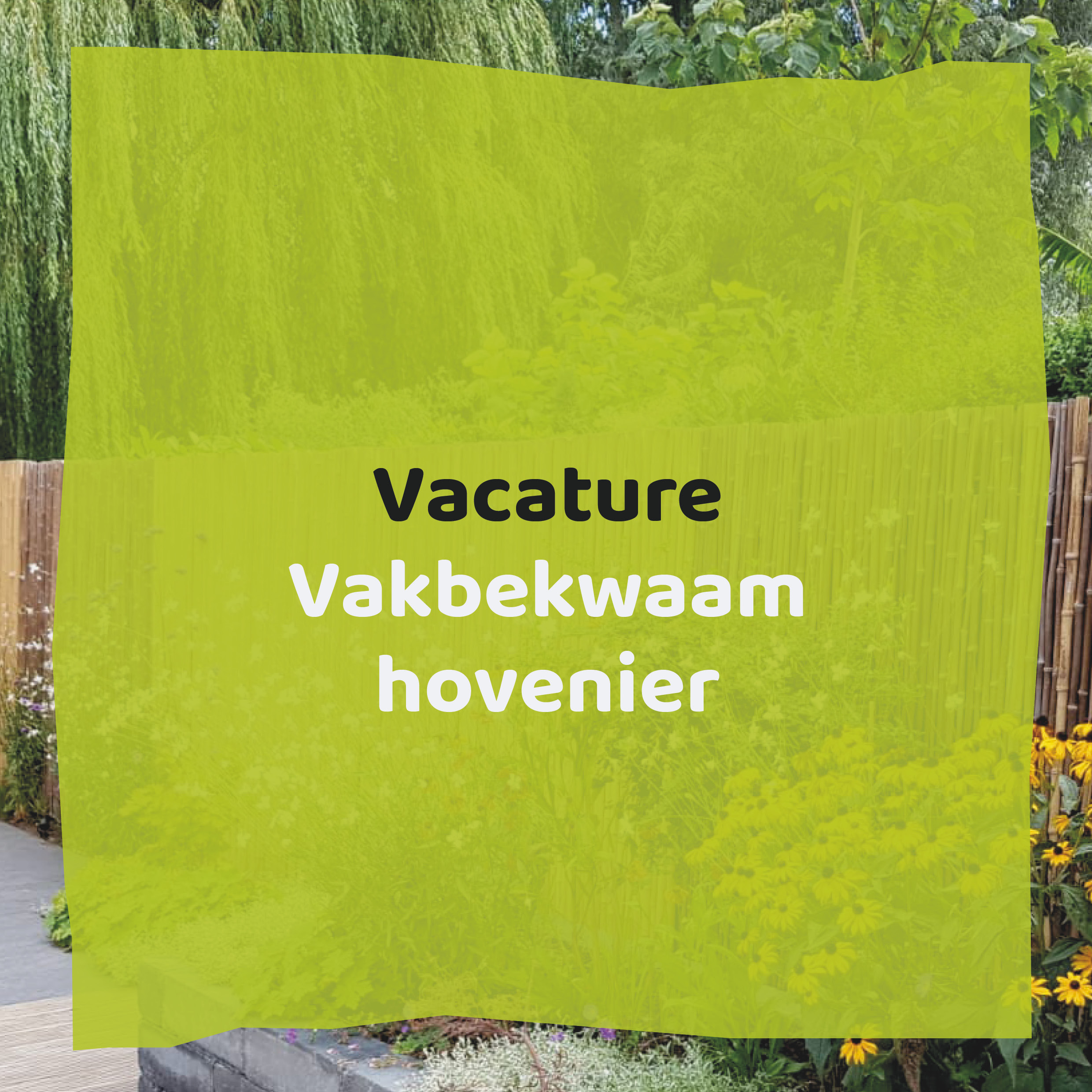 Vacature vakbekwaam hovenier